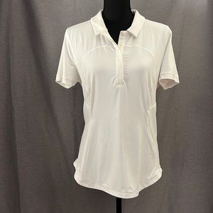 EUC lululemon Quick Drying Short Sleeve Polo Shirt Size 12 - DISCONTINUED